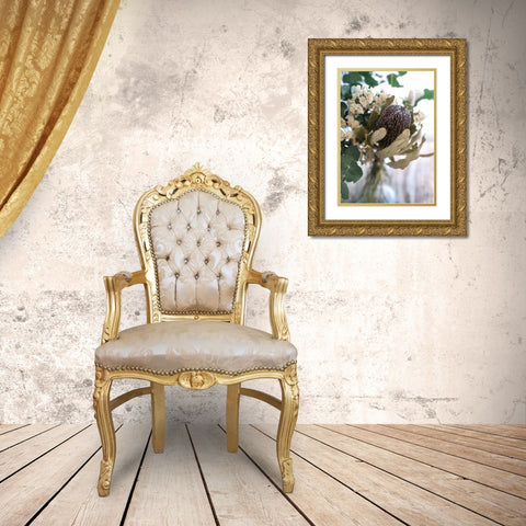 Eucalyptus Arrangement Detail II Gold Ornate Wood Framed Art Print with Double Matting by Catterall, Elise