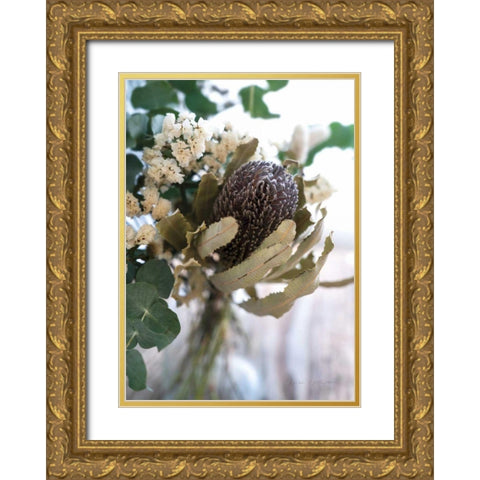 Eucalyptus Arrangement Detail II Gold Ornate Wood Framed Art Print with Double Matting by Catterall, Elise
