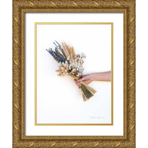 Gift of Autumn Gold Ornate Wood Framed Art Print with Double Matting by Catterall, Elise