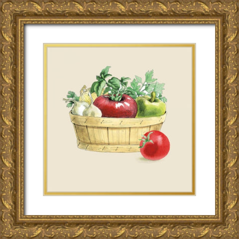 Fresh From The Garden I Cream Gold Ornate Wood Framed Art Print with Double Matting by Grove, Beth