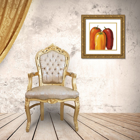 Spicy on White Gold Ornate Wood Framed Art Print with Double Matting by Audit, Lisa