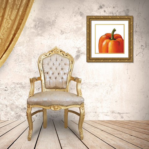 Crunchy on White Gold Ornate Wood Framed Art Print with Double Matting by Audit, Lisa