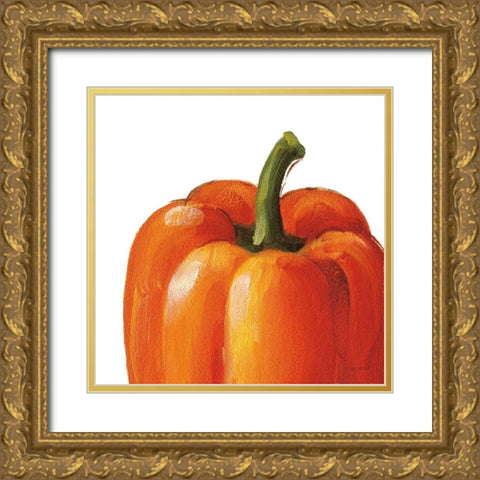Crunchy on White Gold Ornate Wood Framed Art Print with Double Matting by Audit, Lisa