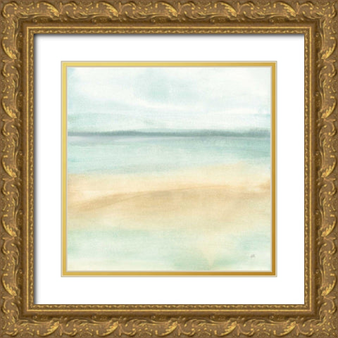 Mint and Sand I Gold Ornate Wood Framed Art Print with Double Matting by Paschke, Chris