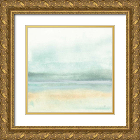 Mint and Sand II Gold Ornate Wood Framed Art Print with Double Matting by Paschke, Chris
