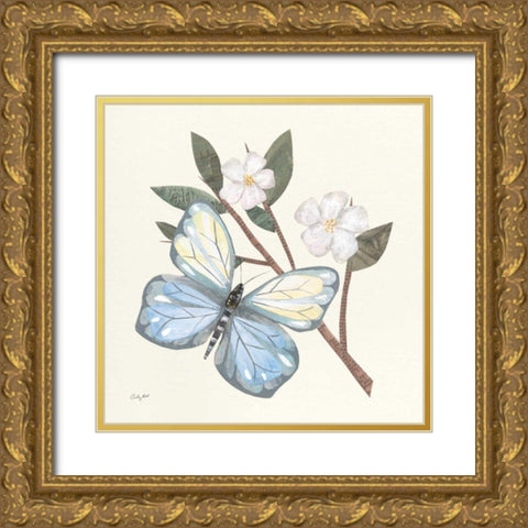 In the Garden Butterfly Gold Ornate Wood Framed Art Print with Double Matting by Prahl, Courtney