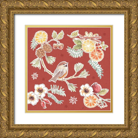 Winter Spice III Color Gold Ornate Wood Framed Art Print with Double Matting by Brissonnet, Daphne