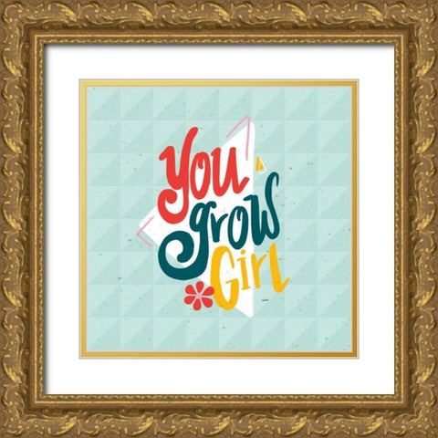 Growth I Gold Ornate Wood Framed Art Print with Double Matting by York, Leah