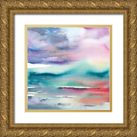 Dramatic Evening Gold Ornate Wood Framed Art Print with Double Matting by Valle, Aimee Del