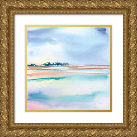 Water and Sand Gold Ornate Wood Framed Art Print with Double Matting by Valle, Aimee Del
