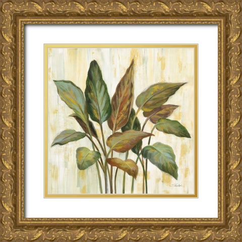 Fall Greenhouse Leaves Gold Ornate Wood Framed Art Print with Double Matting by Vassileva, Silvia