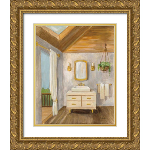 Attic Bathroom I Gold Ornate Wood Framed Art Print with Double Matting by Vassileva, Silvia