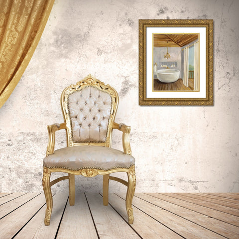 Attic Bathroom II Gold Ornate Wood Framed Art Print with Double Matting by Vassileva, Silvia