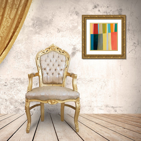 Stitched Together IV Gold Ornate Wood Framed Art Print with Double Matting by Davies, Jane
