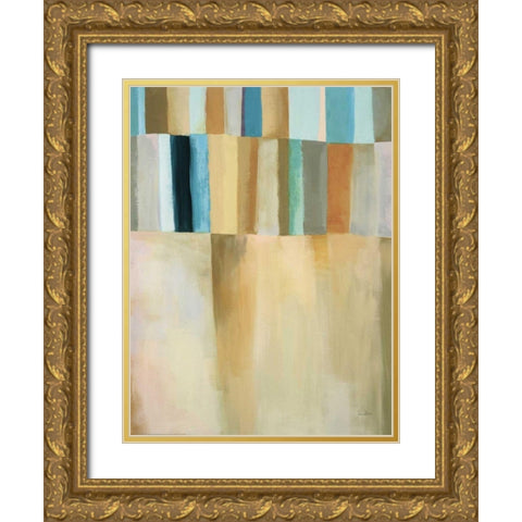 Coastal Stripes I Gold Ornate Wood Framed Art Print with Double Matting by Davies, Jane