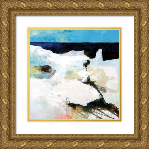Riverport Horizon Gold Ornate Wood Framed Art Print with Double Matting by Davies, Jane