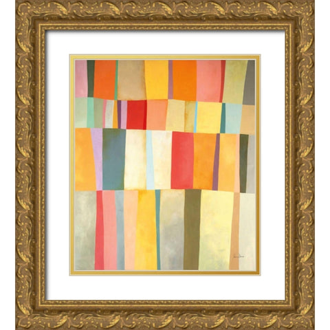 Sunshine Stripes I Gold Ornate Wood Framed Art Print with Double Matting by Davies, Jane