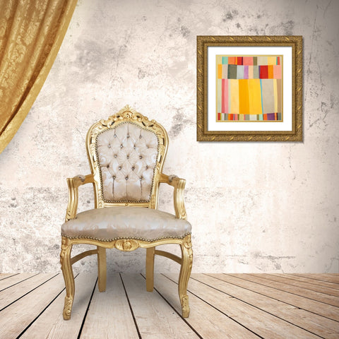 Sunshine Stripes II Gold Ornate Wood Framed Art Print with Double Matting by Davies, Jane