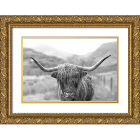 Scottish Highland Cattle III Neutral Crop Gold Ornate Wood Framed Art Print with Double Matting by Majchrowicz, Alan