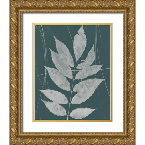 Enchanted Fall Cyanotype IX Gold Ornate Wood Framed Art Print with Double Matting by Green, Nancy