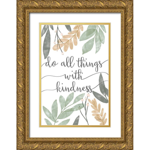 Sage Sayings IV Neutral Gold Ornate Wood Framed Art Print with Double Matting by Thorns, Becky