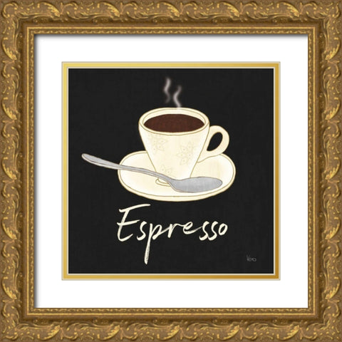 Fresh Coffee Espresso Gold Ornate Wood Framed Art Print with Double Matting by Charron, Veronique