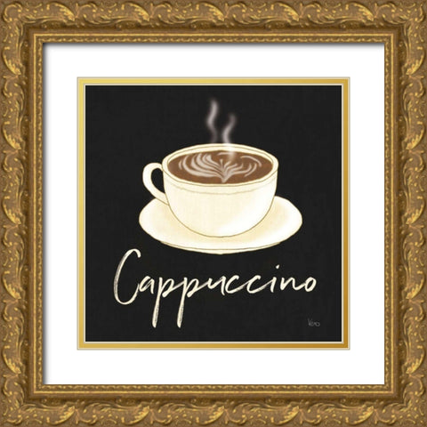 Fresh Coffee Cappucino Gold Ornate Wood Framed Art Print with Double Matting by Charron, Veronique