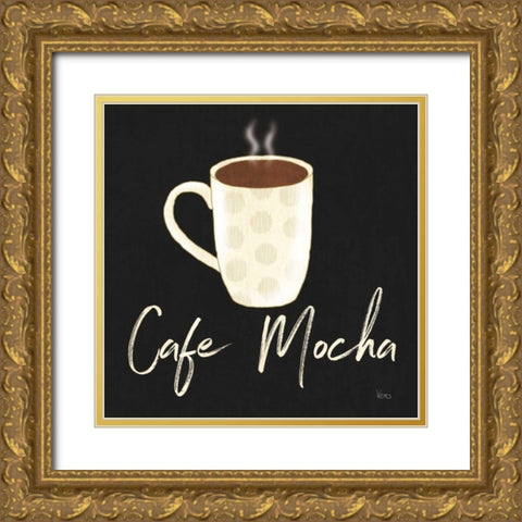 Fresh Coffee Cafe Mocha Gold Ornate Wood Framed Art Print with Double Matting by Charron, Veronique