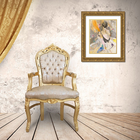 Ballerina II Gold Ornate Wood Framed Art Print with Double Matting by Hristova, Albena