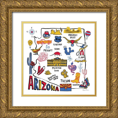 Arizona Gold Ornate Wood Framed Art Print with Double Matting by Zaman, Farida