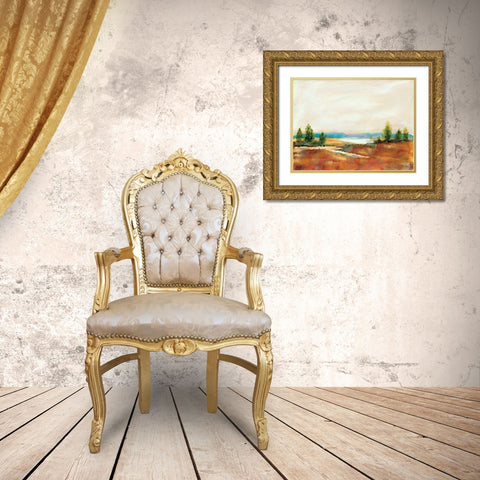 Amity Pond Gold Ornate Wood Framed Art Print with Double Matting by Schlabach, Sue