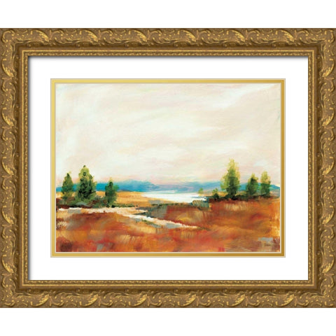 Amity Pond Gold Ornate Wood Framed Art Print with Double Matting by Schlabach, Sue