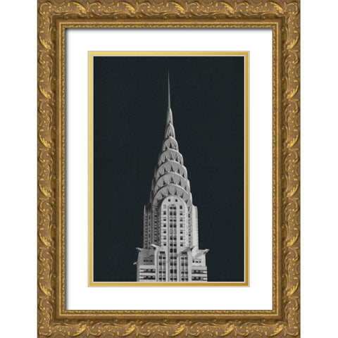 Chrysler Building on Black Gold Ornate Wood Framed Art Print with Double Matting by Wild Apple Portfolio