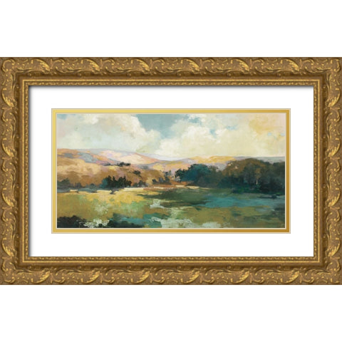 Daybreak Valley Neutral Crop Gold Ornate Wood Framed Art Print with Double Matting by Purinton, Julia