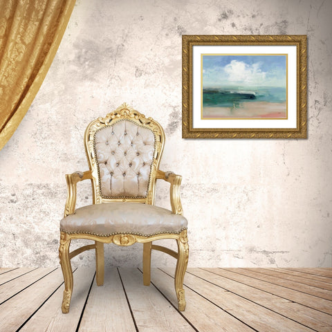 Big Clouds from the Shore Gold Ornate Wood Framed Art Print with Double Matting by Purinton, Julia
