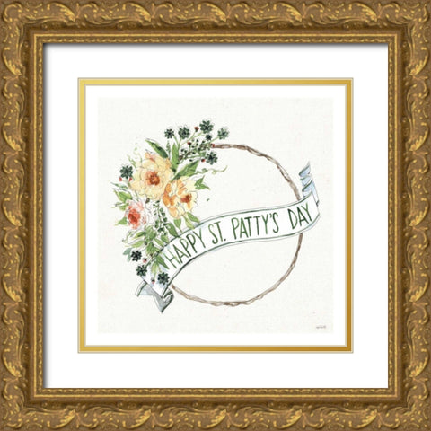 Happy St.Pattys Day I Gold Ornate Wood Framed Art Print with Double Matting by Tavoletti, Anne
