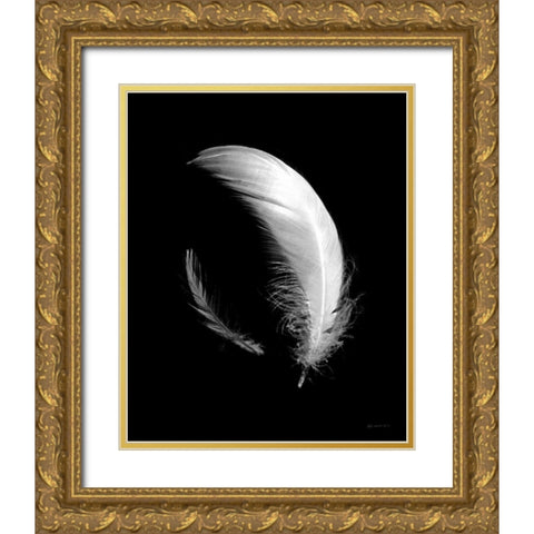 Dream Feathers Gold Ornate Wood Framed Art Print with Double Matting by Goldstein, Ed