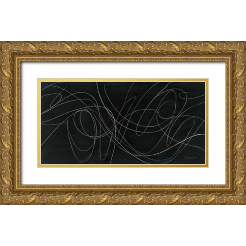 Sound Waves Gold Ornate Wood Framed Art Print with Double Matting by Hristova, Albena