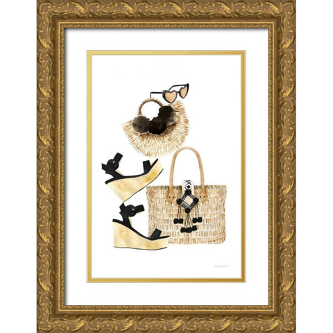 Beach Glam I Gold Ornate Wood Framed Art Print with Double Matting by Charro, Mercedes Lopez
