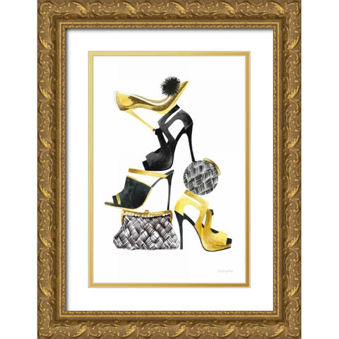 Glitz and Glam I Gold Ornate Wood Framed Art Print with Double Matting by Charro, Mercedes Lopez