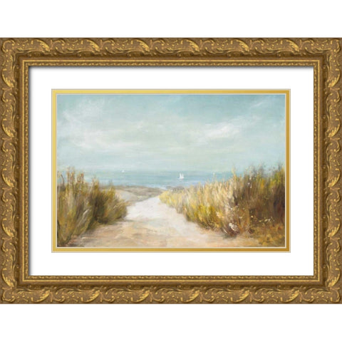 Distant Sails Gold Ornate Wood Framed Art Print with Double Matting by Nai, Danhui