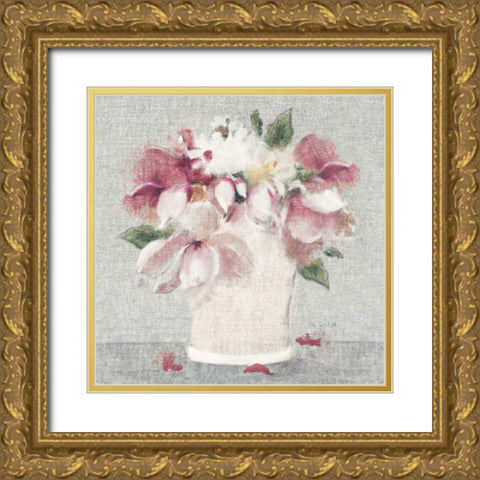 Cottage Bouquet II Light Gold Ornate Wood Framed Art Print with Double Matting by Blum, Cheri
