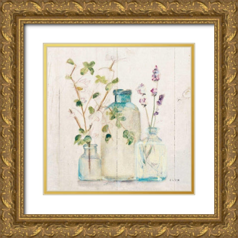Blossoms V Light Gold Ornate Wood Framed Art Print with Double Matting by Blum, Cheri