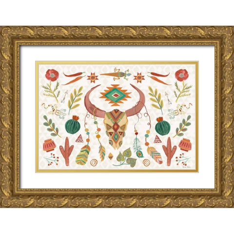 Southwest Vibes I No Words Gold Ornate Wood Framed Art Print with Double Matting by Zaman, Farida