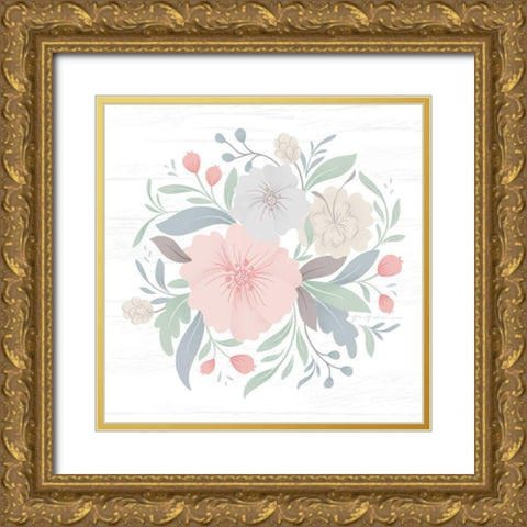 Farmhouse Floral IV Gold Ornate Wood Framed Art Print with Double Matting by Graham, Gia