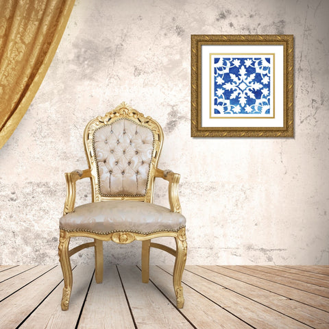 Andalusian Tile II Gold Ornate Wood Framed Art Print with Double Matting by Charro, Mercedes Lopez