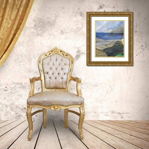 Above the Bay II Gold Ornate Wood Framed Art Print with Double Matting by Hristova, Albena