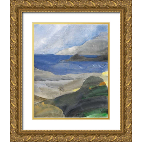Above the Bay II Gold Ornate Wood Framed Art Print with Double Matting by Hristova, Albena
