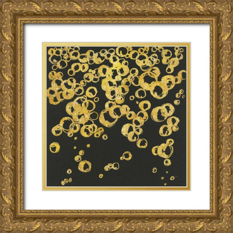 Gold Bubbles II Gold Ornate Wood Framed Art Print with Double Matting by Paschke, Chris