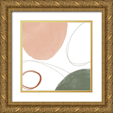 Threads of Motion I Warm Crop Gold Ornate Wood Framed Art Print with Double Matting by Nai, Danhui